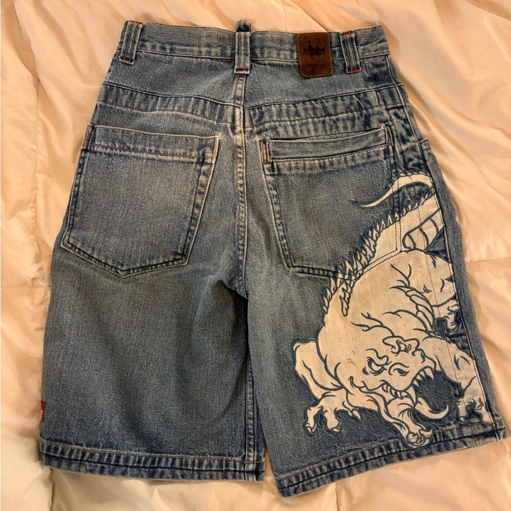 JNCO JORTS JEAN SIZE 28 WAIST ALLIGATOR GRAPHIC GOOD CONDITION VERY RARE